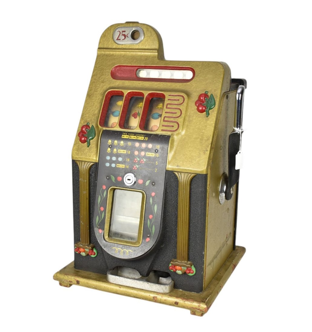 1940s Mills Novelty Co. Golden Falls Quarter Slot Machine - Vintage slot machine made by Mills (1 of 10)