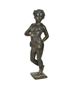 Bronze Figure of an Putti Torch Bearer "Grand Tour" Piece, 15"h x 5"w x 5"d