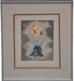 Salvador Dali Lithograph on paper- PARADISE- 1961. from Divine comedy series, pencil sign lower left