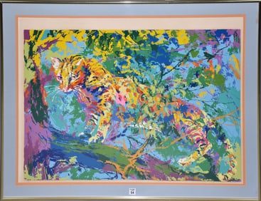 Leroy Nieman (American 1921-2012) Serigraph, LEOPARD- ca.1979. pencil sign lower right RS proof,