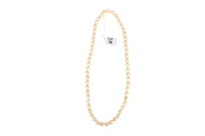 Angel Skin Coral Beaded Necklace, Approx. 14mm,  34"L