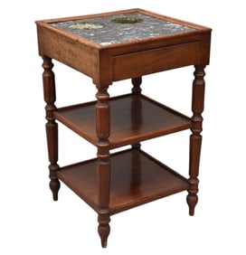 19th Century Rafraichissoir Side Table - French, c. 19th century. Wood, possibly walnut. Originally