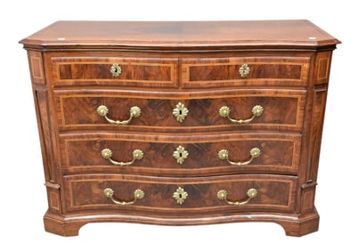 18th Century Louis XV Chest of Drawers, A molded top over two long drawers