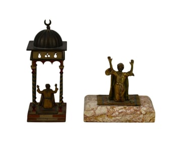 Two Austrian Cold-Painted Bronze Orientalist Figures - C. Late 19th century. Two cold painted bronze