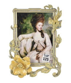 Jay Strongwater Frame, Verso Yellow Rose, 9"h x 7"w