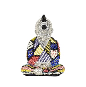 Metis Atash Punk Buddha, Small, Feat. Lichtenstein, C. 2018 - Swarovski crystals, a small meditating