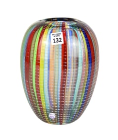GINO CENEDESE Vetri Italian Murano Glass Vase, C. 1970s - Original Italian, hand-blown, ovoid-shaped