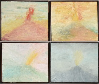 Collection of Four Paintings by BRICE GUILBERT (French b. 1979) Mixed media on panel. Fournez -