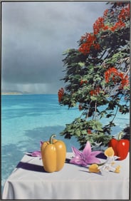 Don Eddy (Am. Born 1944) Acrylic on Canvas, SUPPLICANT WAY - 1990.  Photo Realism. Provenance Labels