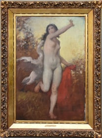 FRANCOIS N.A. FEYEN-PERRIN (French b. 1826-1888) Leda and the Swan, Oil on