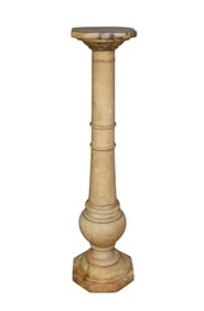 Antique Alabaster Pedestal, 43"h