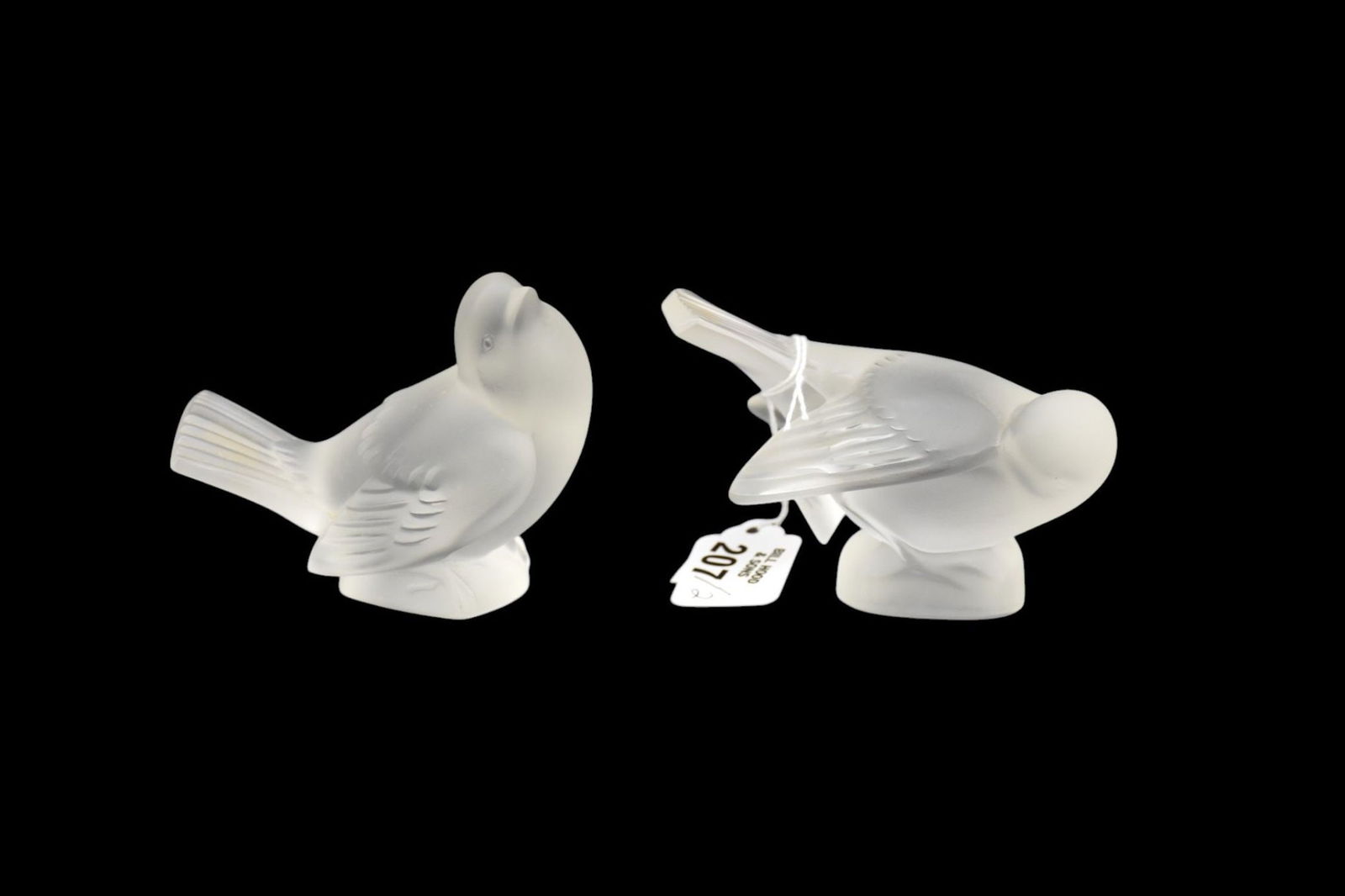 2 Lalique France Crystal Birds, 3 1/2"h (1 of 5)