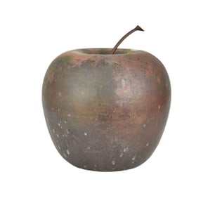 Hand Hammered Copper Apple, No apparent signature, 11"h to top of apple (some dents)