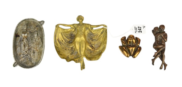 Collection of Four Erotic Novelty Items of Bronze & Brass - Collection of risqué novelty items