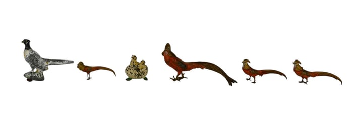 Collection of Austrian Cold-Painted Bronze Birds - A collection of miniature bird figurines.