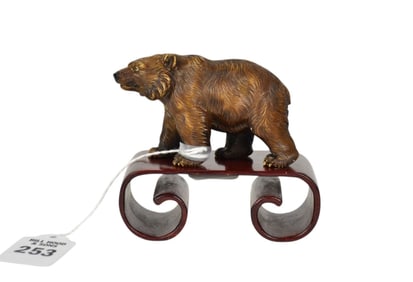 Antique Japanese Carved Figure of A Bear, Signed - A highly detailed and veristic carved bone