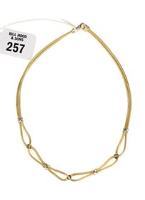 14K Yellow Gold Mesh Necklace Italy. 16" wt. 17.3 grams