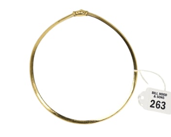 14K Yellow White Gold Reversible Omega Necklace. 16" wt. 29.7 grams