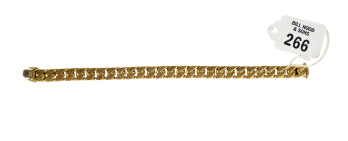 18K Yellow Gold Cuban Link Bracelet. Length 8" wt. 96.6 grams