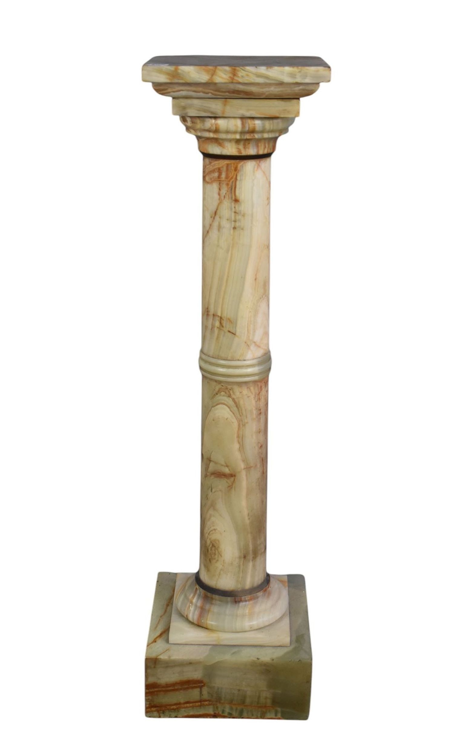 Antique Onyx 2 Pc. Pedestal, 40"h: Antique Onyx 2 Pc. Pedestal, 40"h
