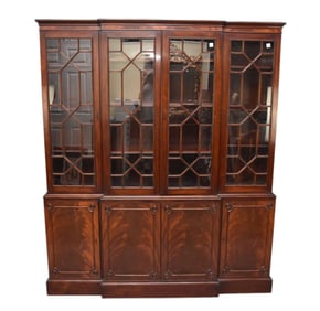 Mahogany Secretaire/Cabinet, 2 Doors over 2 Panel Doors Flanked by Recessed Doors Over Paneled