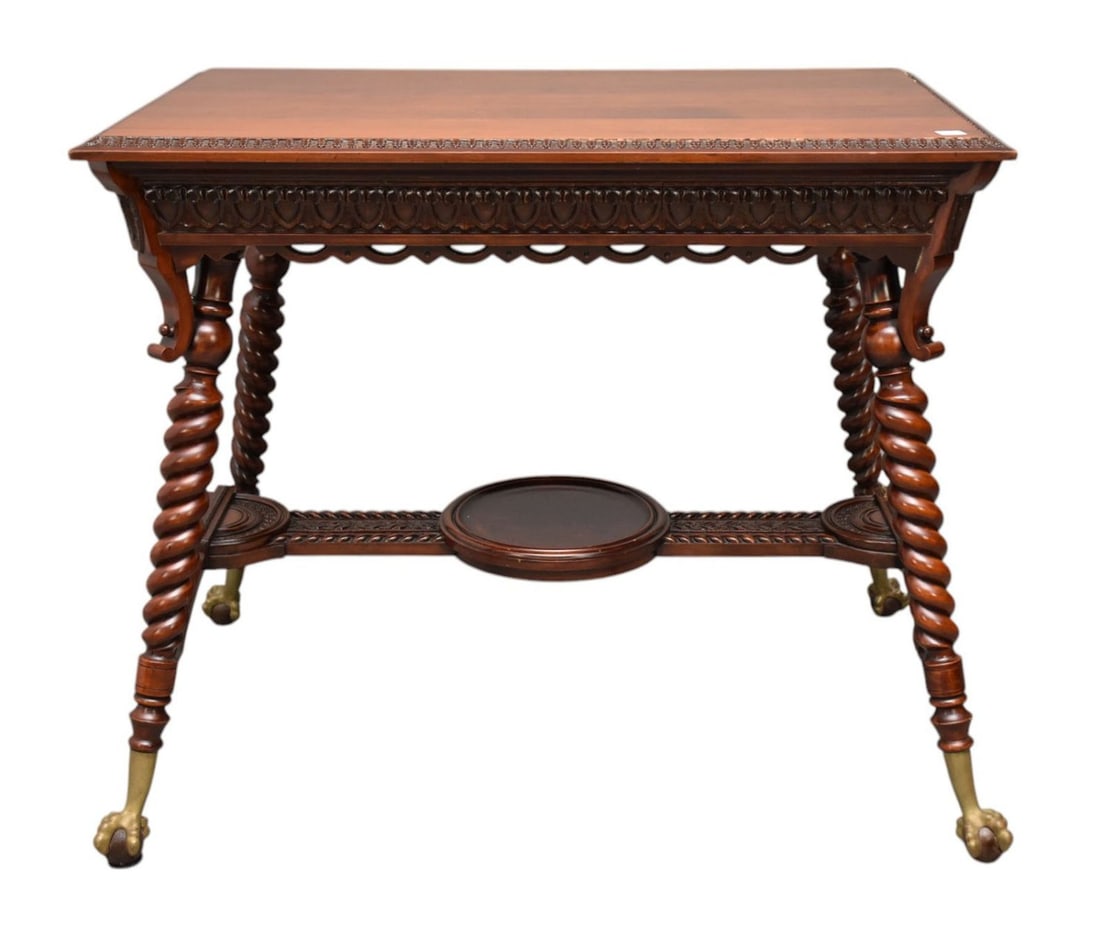 Antique Victorian Occasional Table, Egg & Dart Motif Apron on Rope Turned Legs on Stretcher Base, (1 of 10)