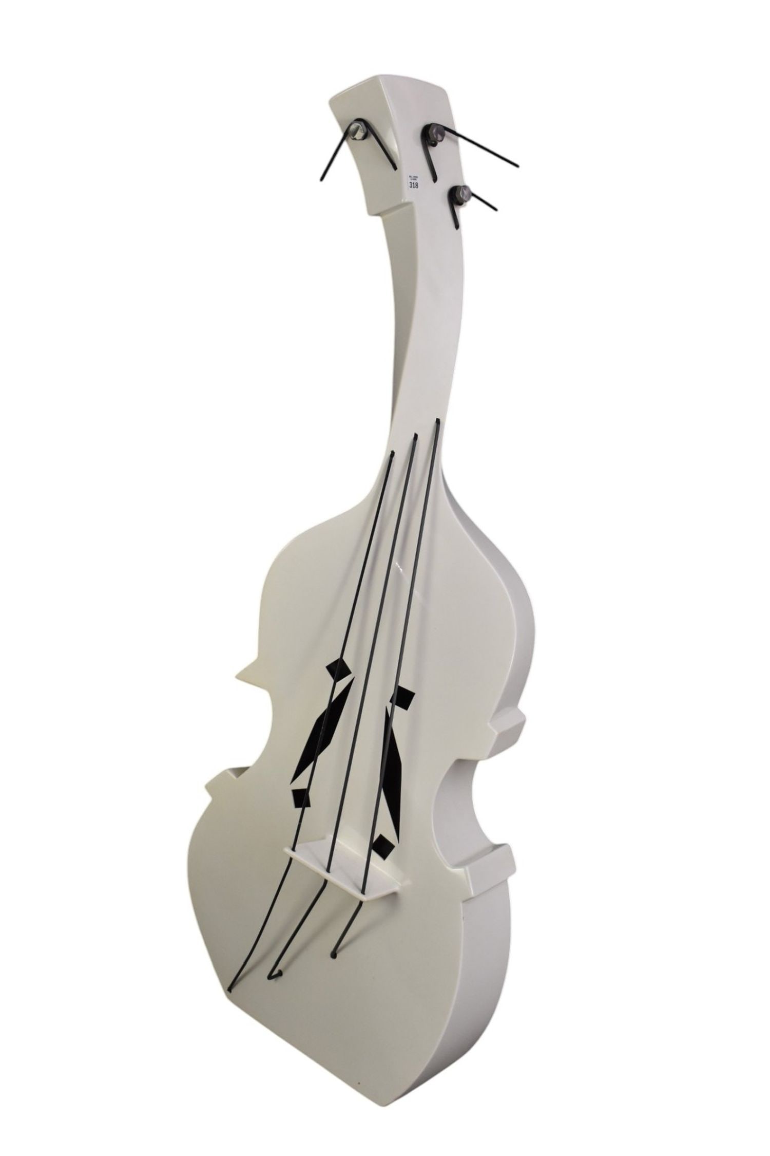 Modern Base Sculpture, White Lacquered Finish, 64"h (some discoloring): Modern Base Sculpture, White Lacquered Finish, 64"h (some discoloring)