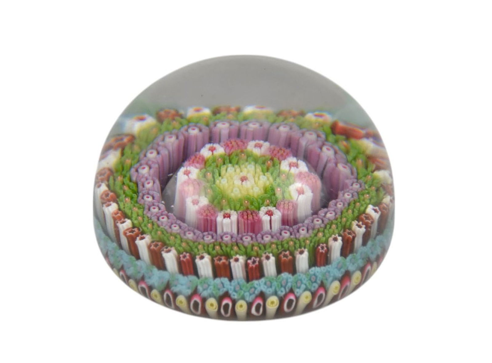 Baccarat Millefiori Paperweight - A French Baccarat Millefiori Paperweight with red, white, light (1 of 5)