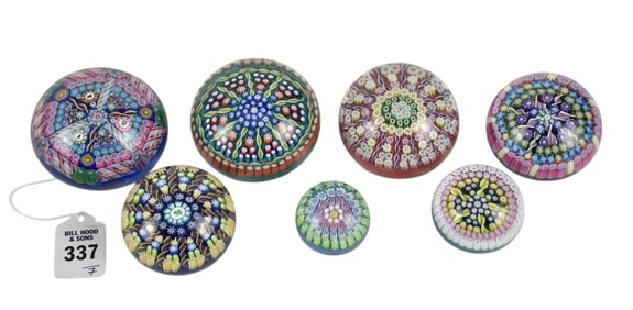 Collection of 7 Perthshire Paperweights - A group of seven vintage Perthshire (Crieff, Scotland)