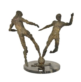 Albert Vrana Brutalist Figural Bronze Sculpture - A modern brutalist bronze sculpture of two figures