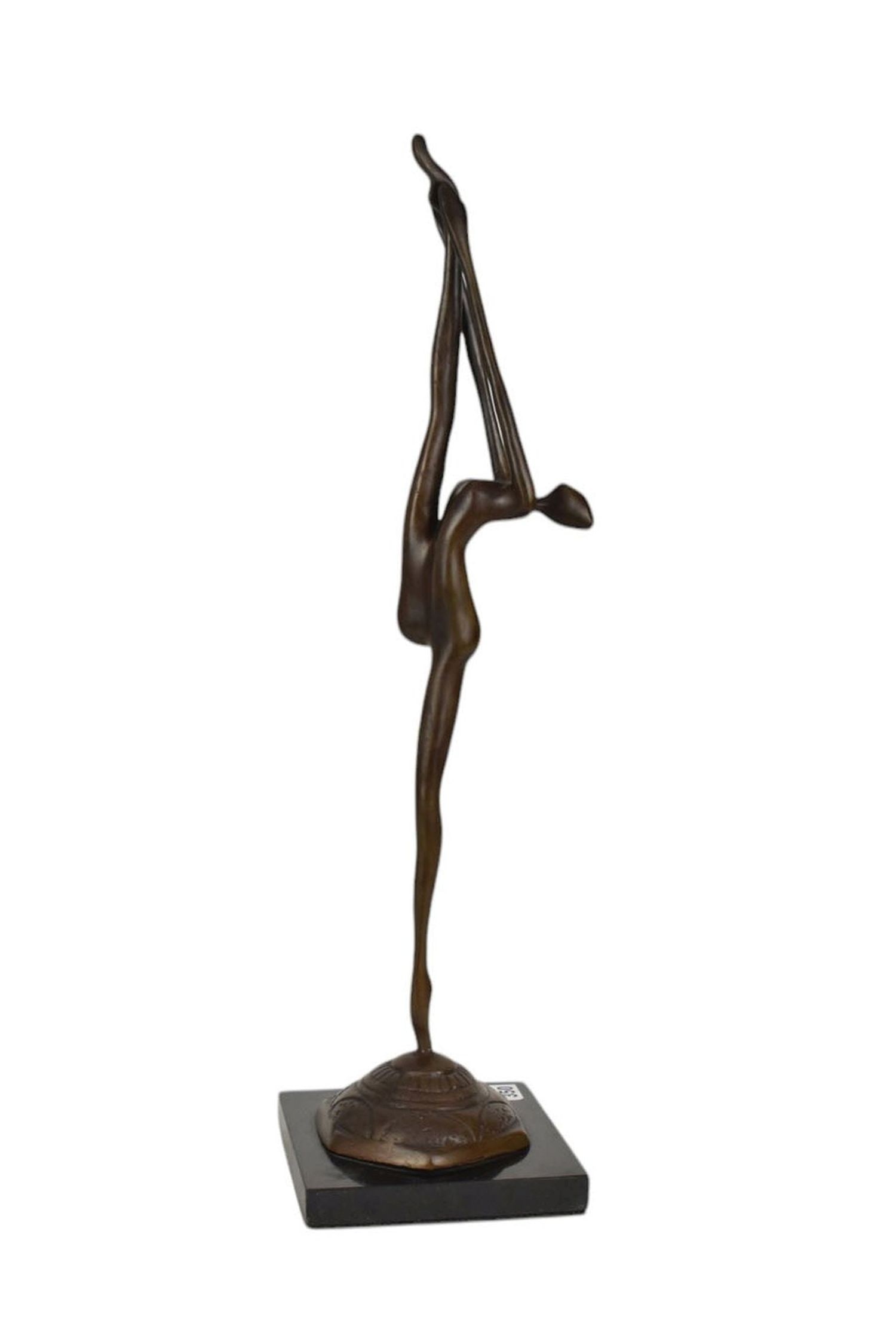 Signed Bronze Figure of a Dancer - A patinated modern bronze sculpture of a ballet dancer . Signed (1 of 7)