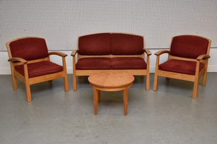 4 Pcs. Thomas Moser Modern Furniture, Auburn Maine, All Signed by Different Designers, Loveseat
