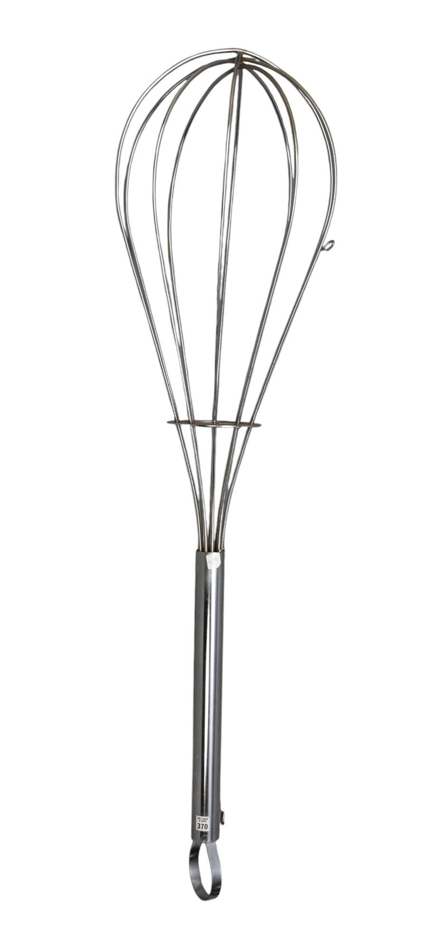 Curtis Jere Steel Whisk Sculpture, 54"h: Curtis Jere Steel Whisk Sculpture, 54"h (We tried cleaning off some of the rust with steel wool and it is able to be removed, however, while cleaning, the signature was partially removed.)
