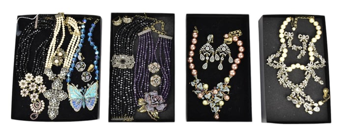 Heidi Daus Designer Jewelry Lot. Necklaces with matching earrings. All signed
