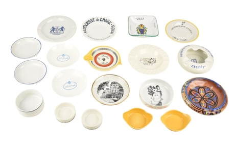 Lot of Ceramic Souvenir Pcs, including, Hotel, Restaurant and Airlines, ETC.