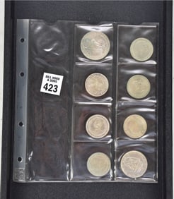 Silver Foreign Coins 1902 - 1964.  1902 Great Britain Dollar, 1903 Denmark 2 Kroner, 1906 Denmark 2