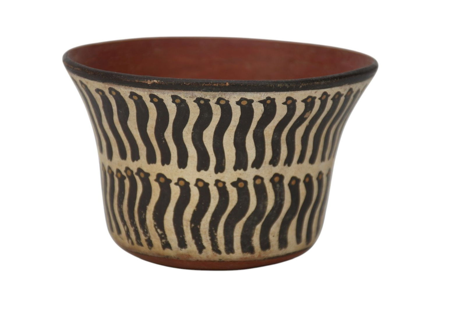 Pre-Columbian Polychrome Pottery Bowl, Possibly Nazca - Earthenware with polychrome pigments. A bowl (1 of 4)