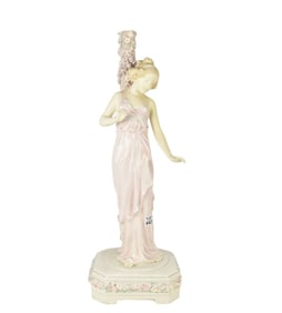 RUDOLF PODANY, Austrian, Late 19th Century, Art Nouveau standing female figure wearing a pink dress