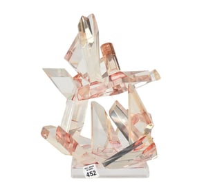 Pink Acrylic Modern Sculpture, 13"h x 9"w