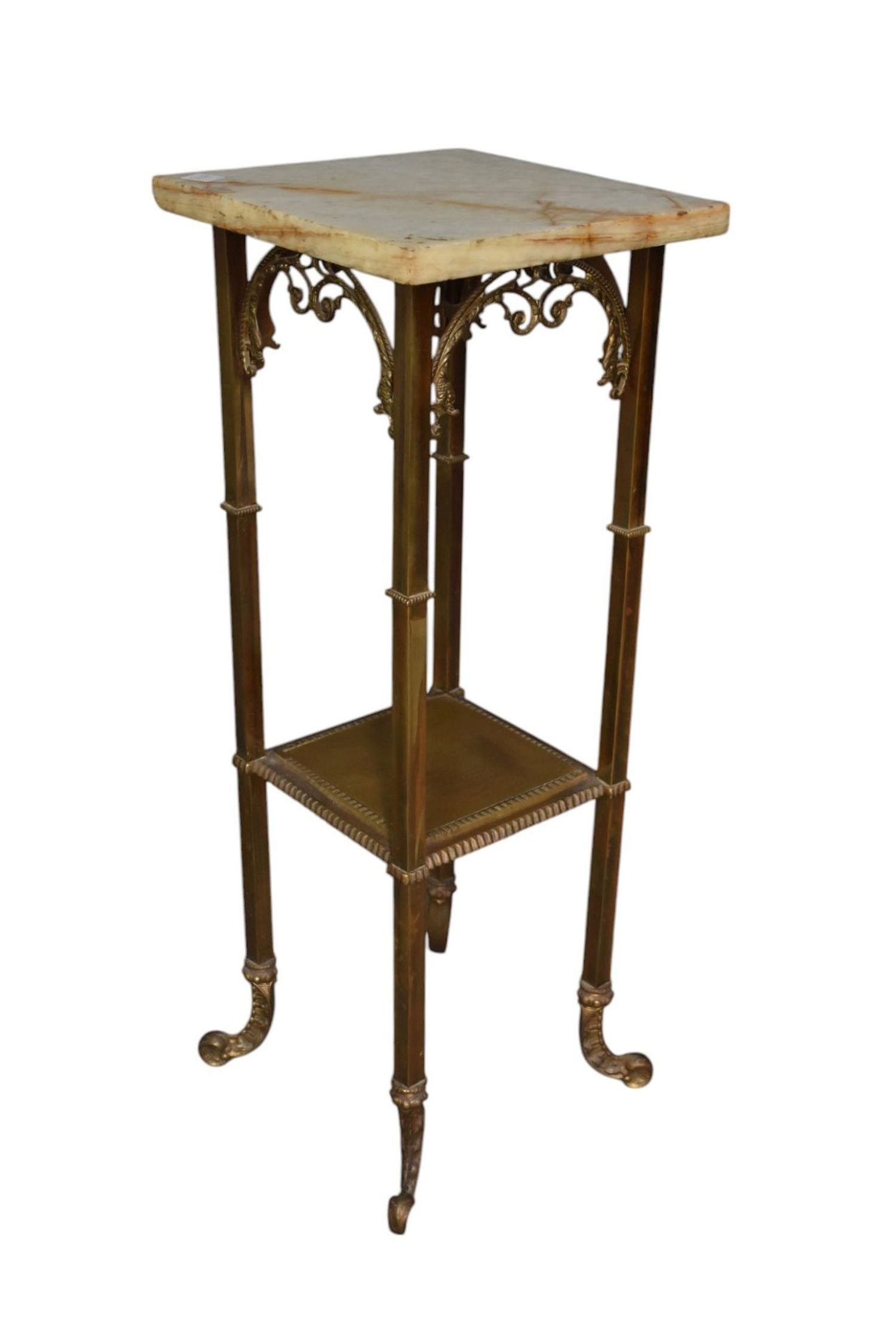 Brass Stand with Onyx Insert, 32"h x 12"square (1 of 3)