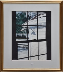 Joseph Correale (American, 1926-2015)  Titled Icicles. Original watercolor signed lower left