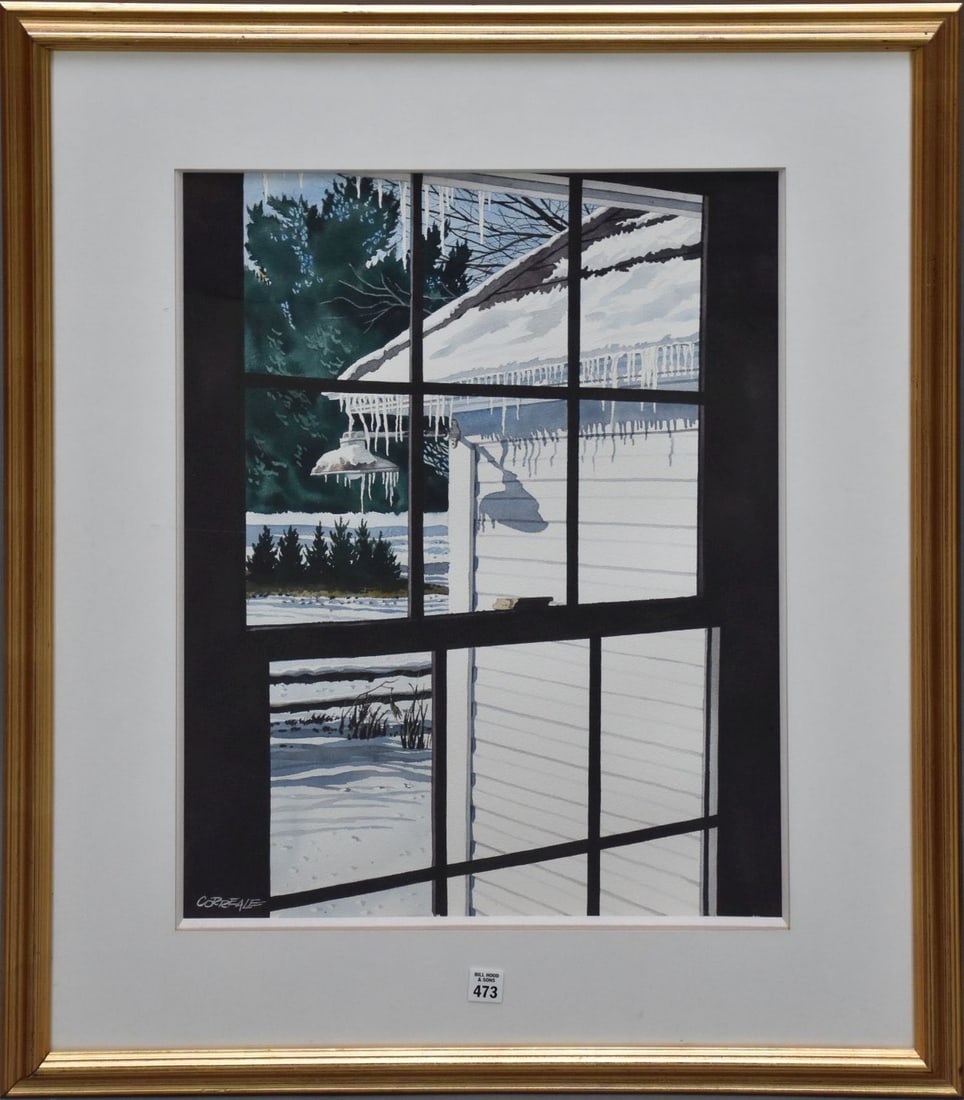 Joseph Correale (American, 1926-2015)  Titled Icicles. Original watercolor signed lower left (1 of 4)