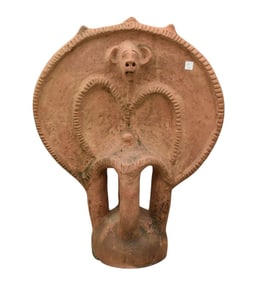 Dakakari Terracotta Zoomorphic Funerary Figure, Nigeria, Africa - A monumental zoomorphic terracotta