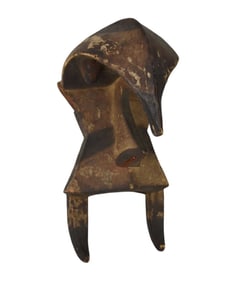 Igbo Izzi "Ogbodo Enyo" Mask, Nigeria - Carved wood, black, white and red pigments. An "Ogbodo Enyo"