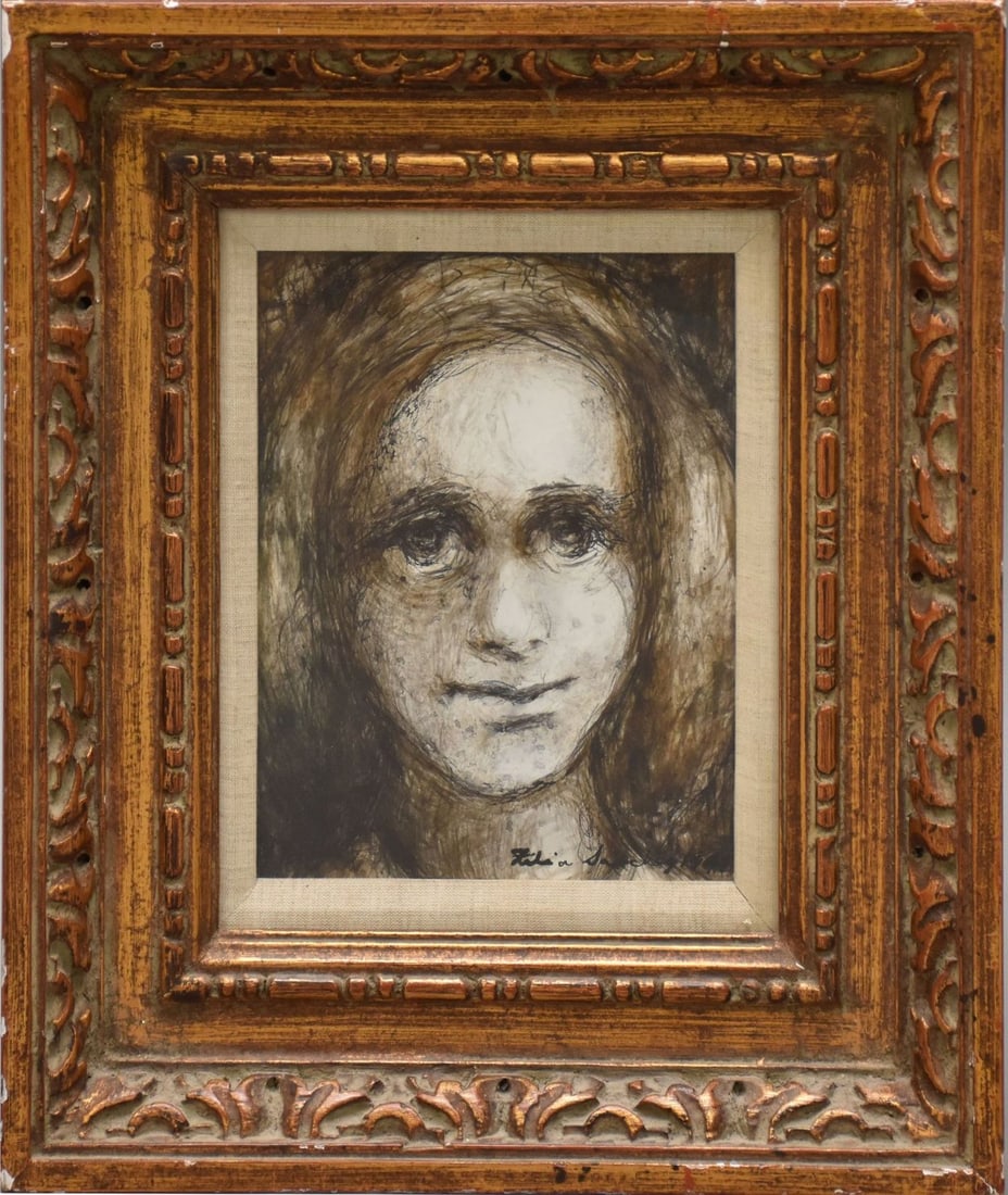 Zilia Sanchez "Self Portrait" Mixed Media painting, signed and dated, bibliography to verso (1 of 6)