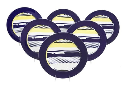 Set of 6 Roy Lichtenstein Rosenthal Cabinet Plates - A collection of 6 Roy Lichtenstein for