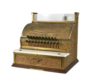 Antique 1913 National Cash Register Brass, Model 333 -  C. 1913. National Cash Register, Dayton