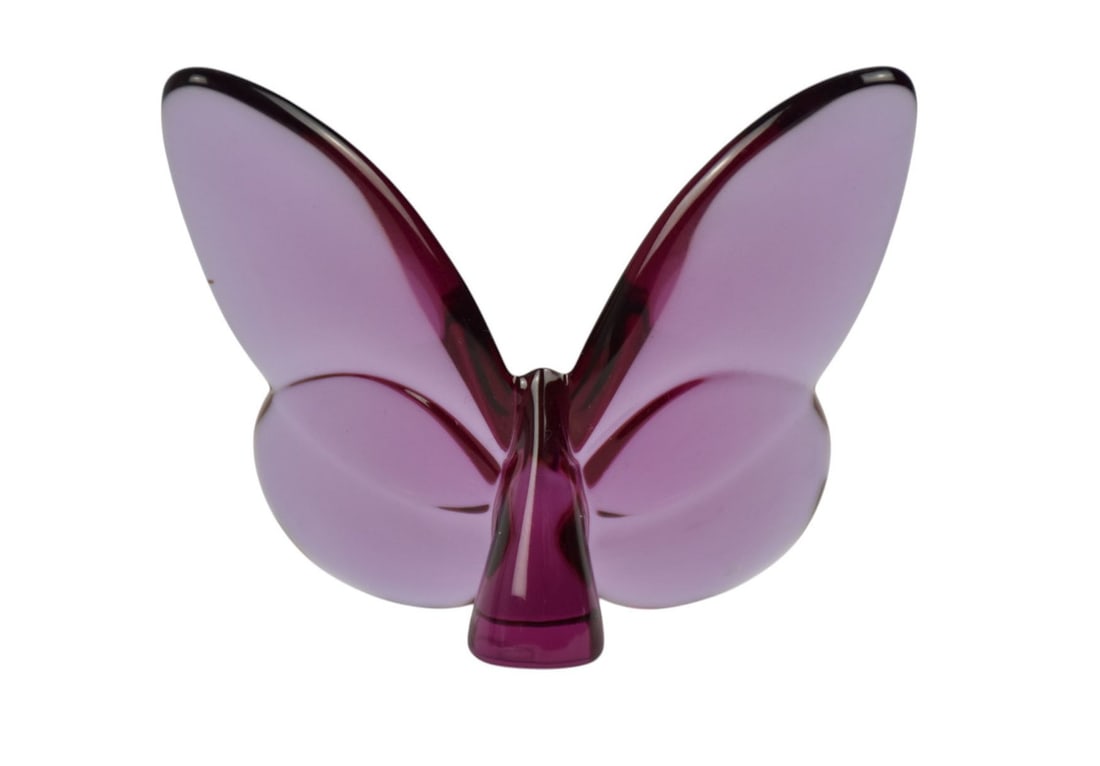 Single Purple Baccarat Butterfly - approx. 3 x 3 inches. Good condition. (1 of 4)