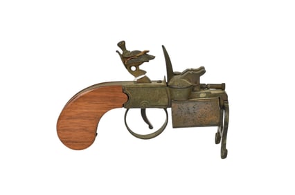 Dunhill Lighter, Tinder Pistol, Wood Handle, c. 1930,4"h x 6 1/4"w