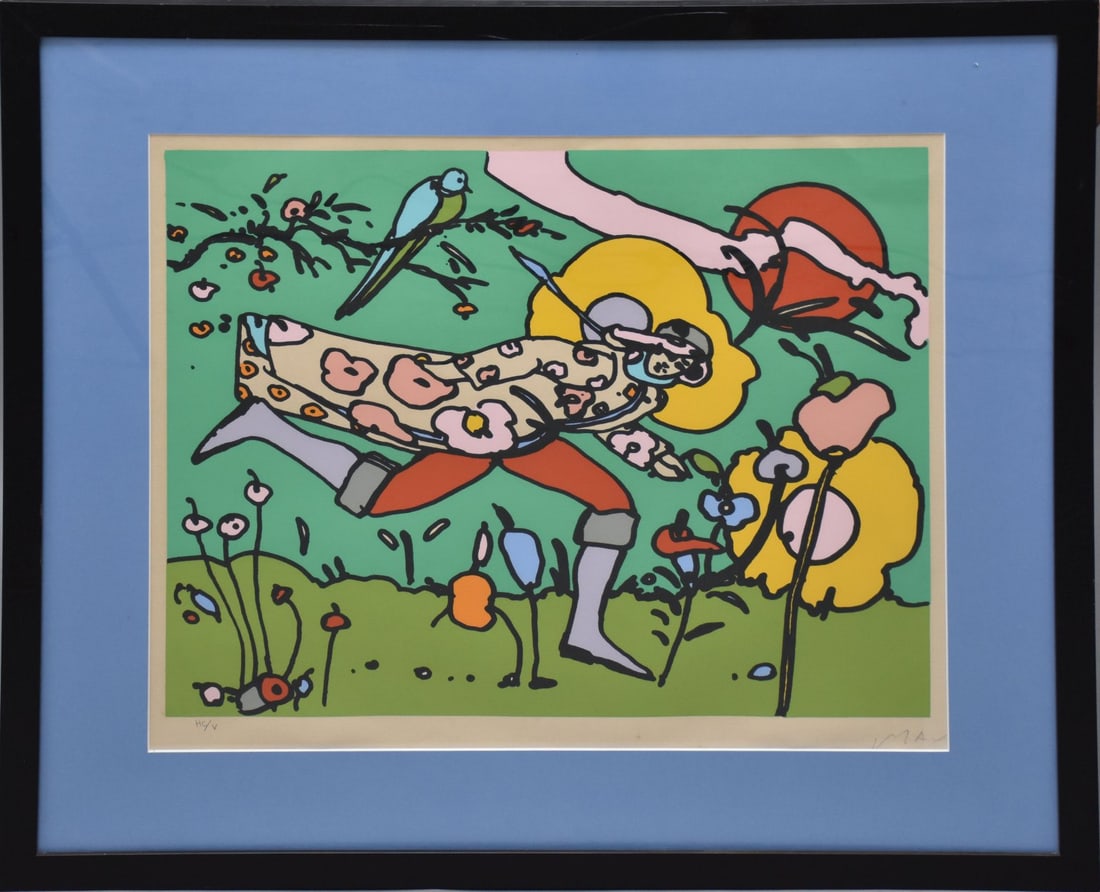 Peter Max (AMERICAN, 1937) lithograph, "Royal Gardens", pencil signed lower right, image size 19 1/2 (1 of 5)